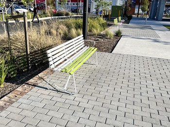 Custom Emerdyn Garden Furniture, EM054 seat and EM053 chair with painted timber battens - Penrith City Park - 1.jpg